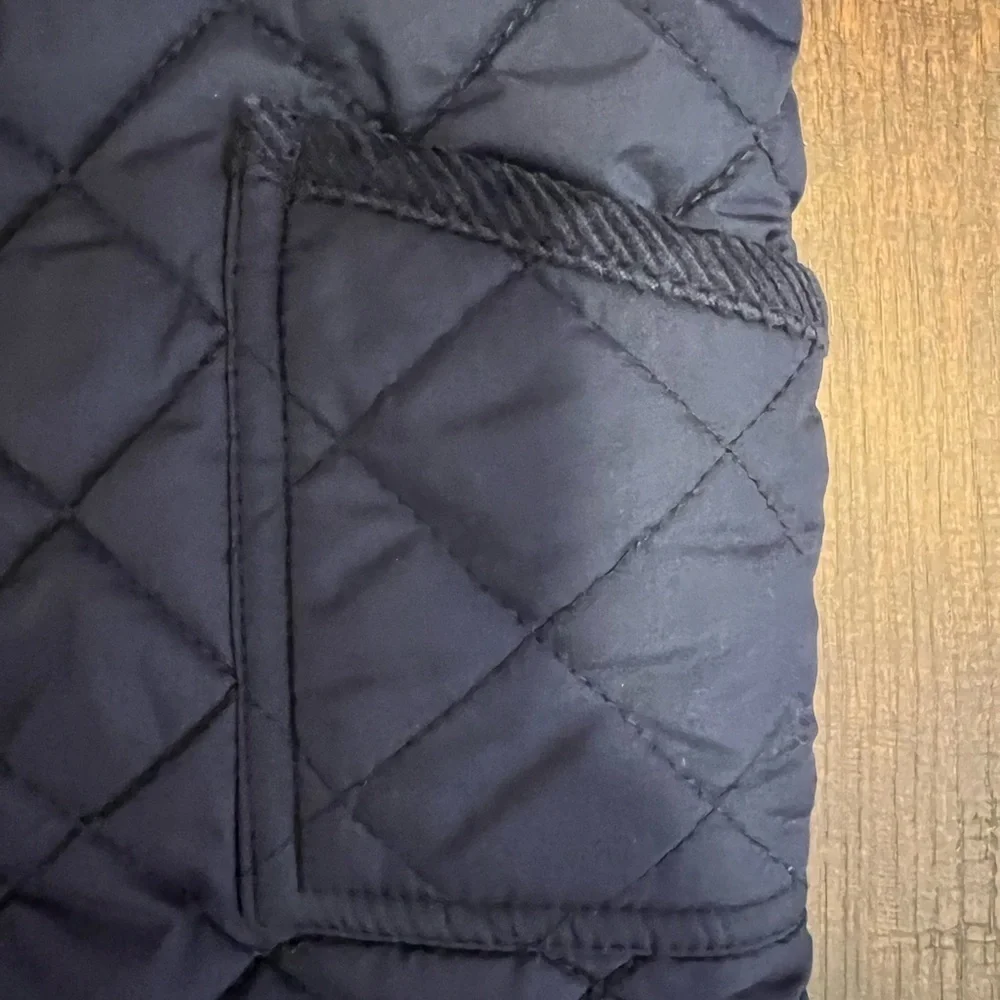 Ralph Lauren Infant Hooded Quilted Coverall Size 6 Months Color Navy Blue